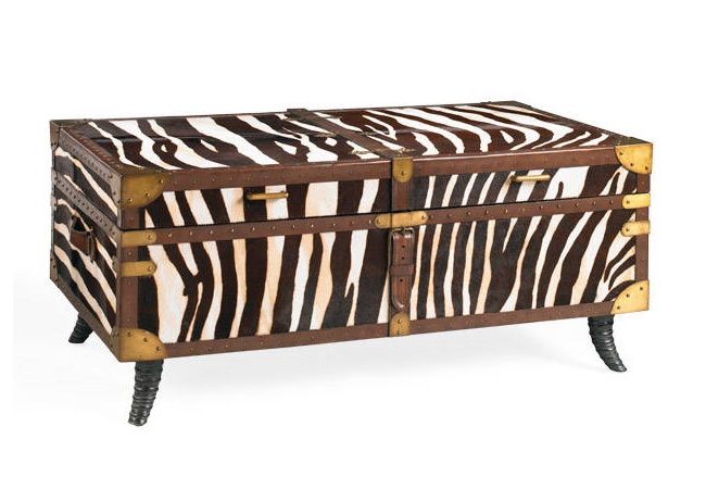 Zebra Leather Trunk