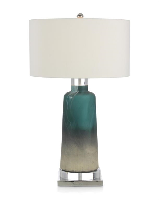 Cerulean Blue and Cream Table Lamp