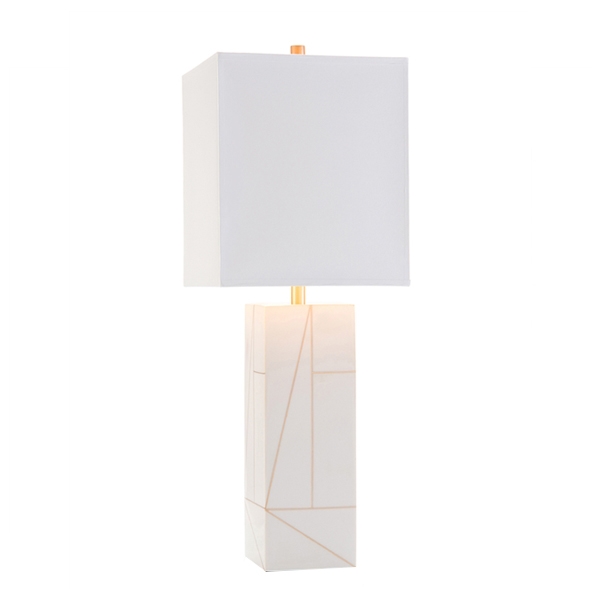 Cream Gold Column Lamp