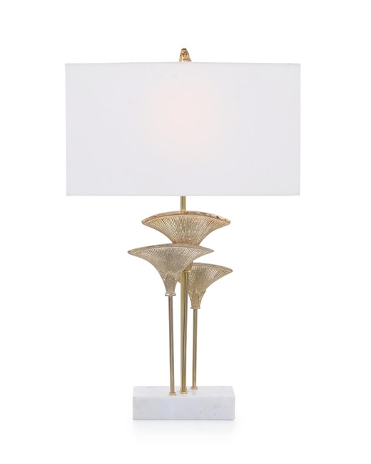 Brass Papyrus Leaves Table Lamp