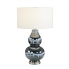 Navy Blue Rain Ceramic Table Lamp