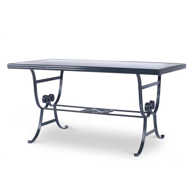 Augustine Metal Dining Table with Tempered Glass