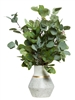 Eucalyptus in Gray White Vase