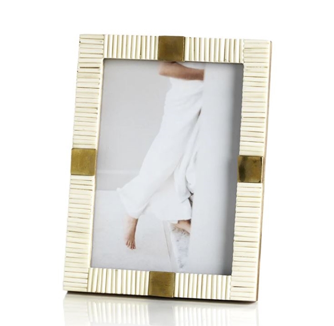 Maha Bone with Brass Trim Photo Frame