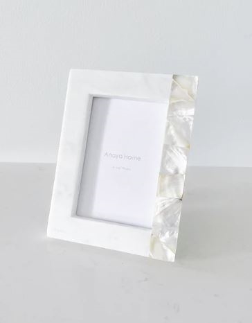 White Mother of Pearl Marble Picture Frame I