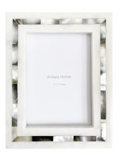 Grey Mother of Pearl White Marble Picture Frame II