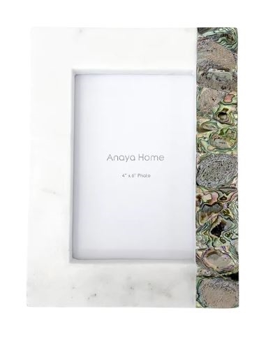 Rainbow Mother of Pearl White Marble Picture Frame I