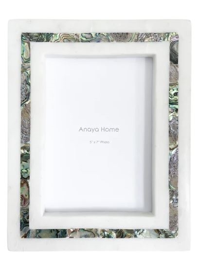 Rainbow Mother of Pearl White Marble Picture Frame II