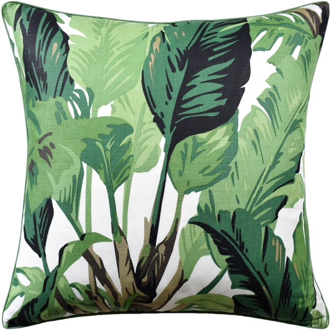 Travelers Palm Green Pillow