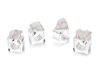 Set of 4 White and Silver Geode Napkin Rings