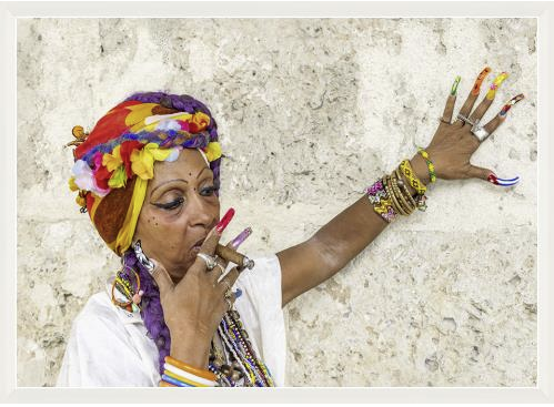 Cuban Woman Cigar and Nails