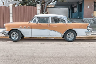 Cuban Car, Orange & White