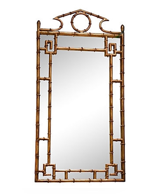 Antiqued Gold Bamboo Mirror