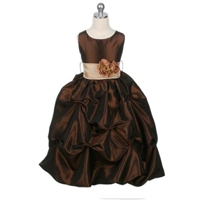 Baby Katie - Brown Gathered Dress