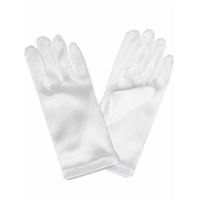 Satin Gloves White (0-16 years)