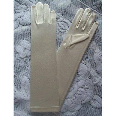 Satin Gloves - Long/Ivory (0-16 years)