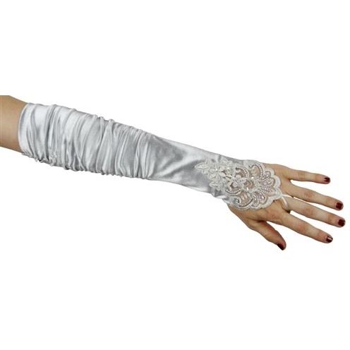 Adult Gloves - Silver/Beaded