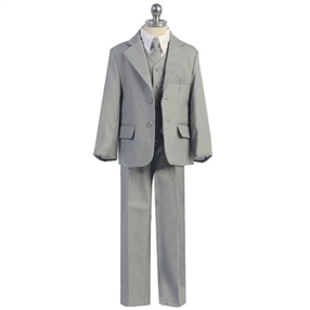 Elijah Boys 5pc suit - Lt. Grey