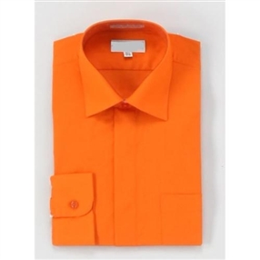 Boys Dress Shirt & Tie - Orange