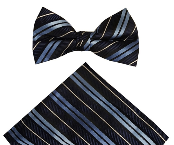 Boys Bowtie and Hanky Set - NAVY BLUE