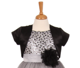 Satin Bolero Jacket - BLACK -