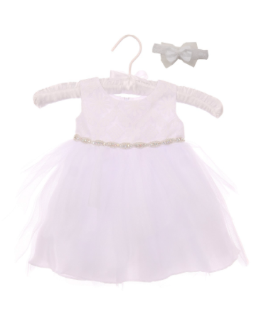 Isabella Baby Girls Dress: WHITE