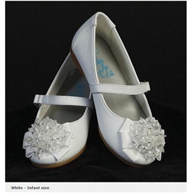 White Flower Girls Dress Shoes