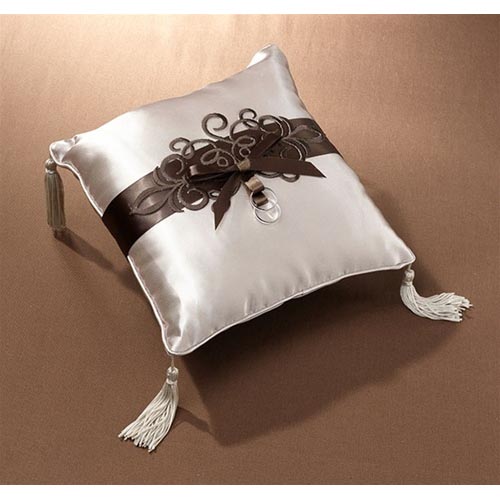 Brown Wedding Ring Pillow