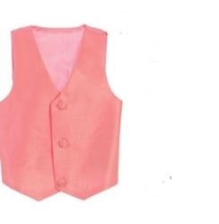 Boys Poly Silk Vest - Coral