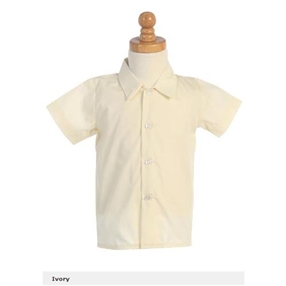 Boys Ivory Dress Shirt - Short sleeves