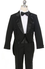 Ranier Boy Tuxedo w/ coat tail - BLACK