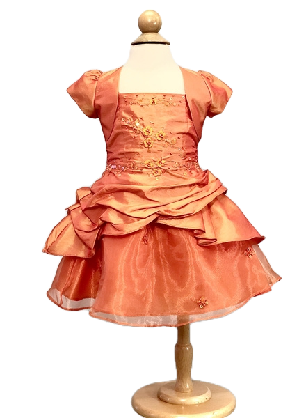 Sally Baby Girls Dress: ORANGE