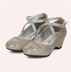 Hailey Sparkly Girls Shoes: GOLD
