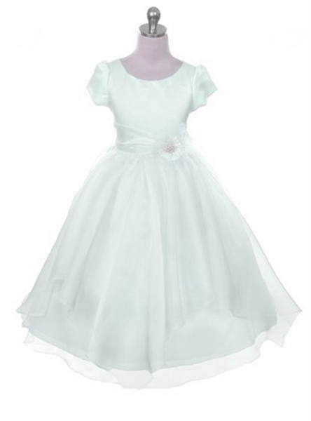 Melinda Satin & Organza Dress - IVORY