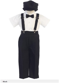 Jacob 5pc Boys Suspender Set - BLACK