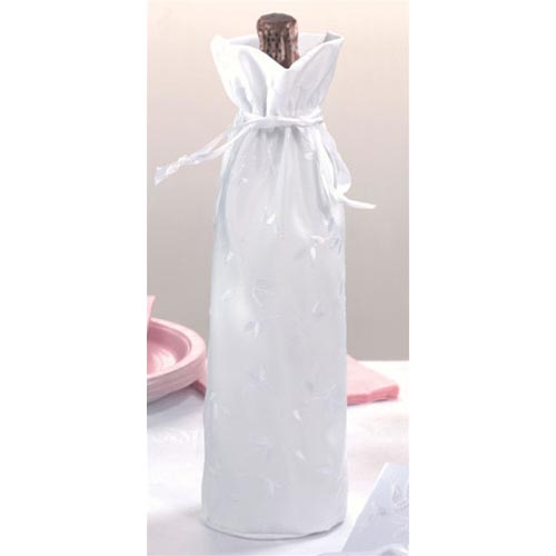 Satin Wine Bag - White