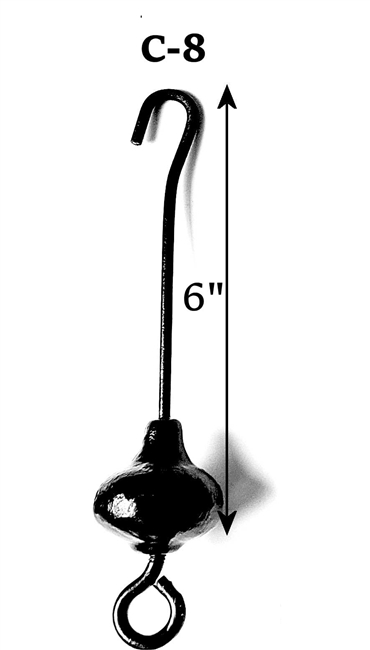 6" Bell Clapper to fit a 8" diameter Iron Bell & leather lanyard