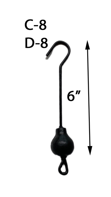 C.S. Bell C-8 Clapper - 6" L , includes leather lanyard