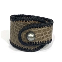 Metairie Tahitian Pearl and Snakeskin Cuff Bracelet