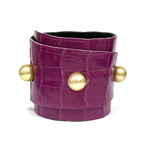 Lafayette South Sea Gold Pearl and Alligator Hide Cuff Bracelet