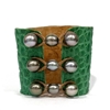 Wendy Mignot New Orleans Tahitian Pearl and Alligator Hide Cuff Bracelet