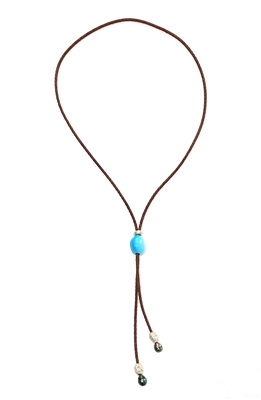 Tahitian Pearl and Turquoise Jackson Bolero Lariat