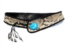 photo of Wendy Mignot Snakeskin Belt with Turquoise and Tahtitian Pearls and Leather - "The Queenstown""
