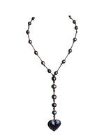 Tahitian Pearl and Leather Necklace