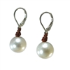 Wendy Mignot Coastal Single Freshwater Pearl and Leather Earrings White