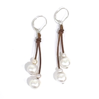 photo of Wendy Mignot Cherries Freshwater White Pearls with Petite blush pearl top Earrings White