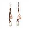 photo of Wendy Mignot Kendall Freshwater Pearl and Leather Earrings