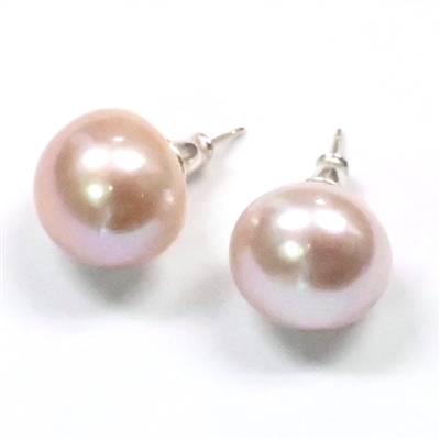 photo of Wendy Mignot Saint Martin Freshwater Pearl Stud Earrings 14mm Lavender