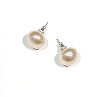 photo of Wendy Mignot Margot Button Pearl Stud Earrings 11-12mm Blush