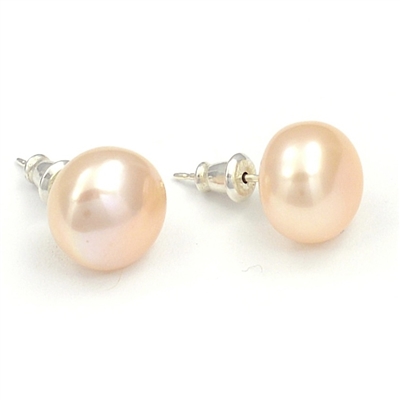 photo of Wendy Mignot Saint Martin Freshwater Pearl Stud Earrings 14mm Blush